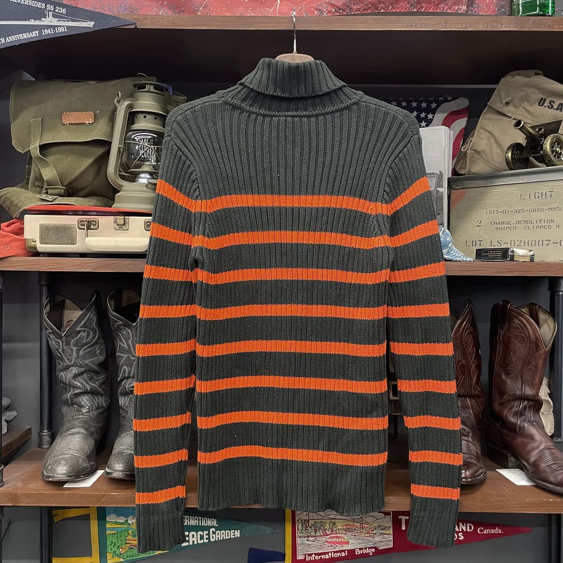 폴로 진스 패치 로고 스트라이프 터틀 넥 니트 스웨터 컨트리  상품이미지2