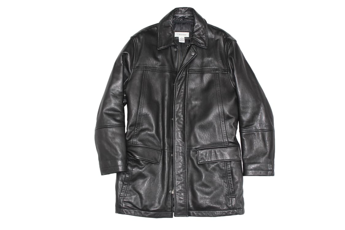 2000s Calvin Klein 캘빈클라인 카우레더 카코트 상품이미지1