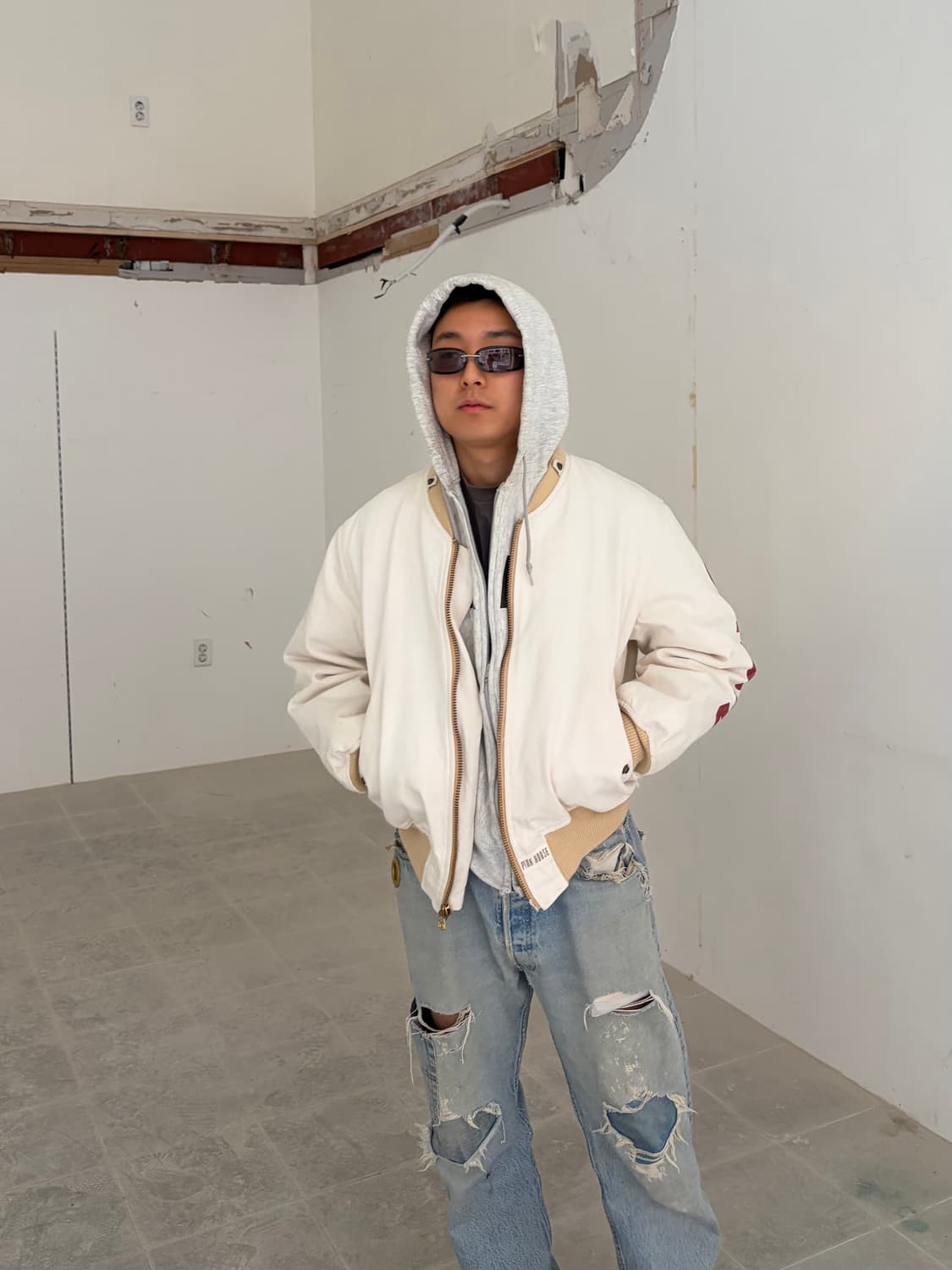 90’s Pink House signature patch bomber  상품이미지3