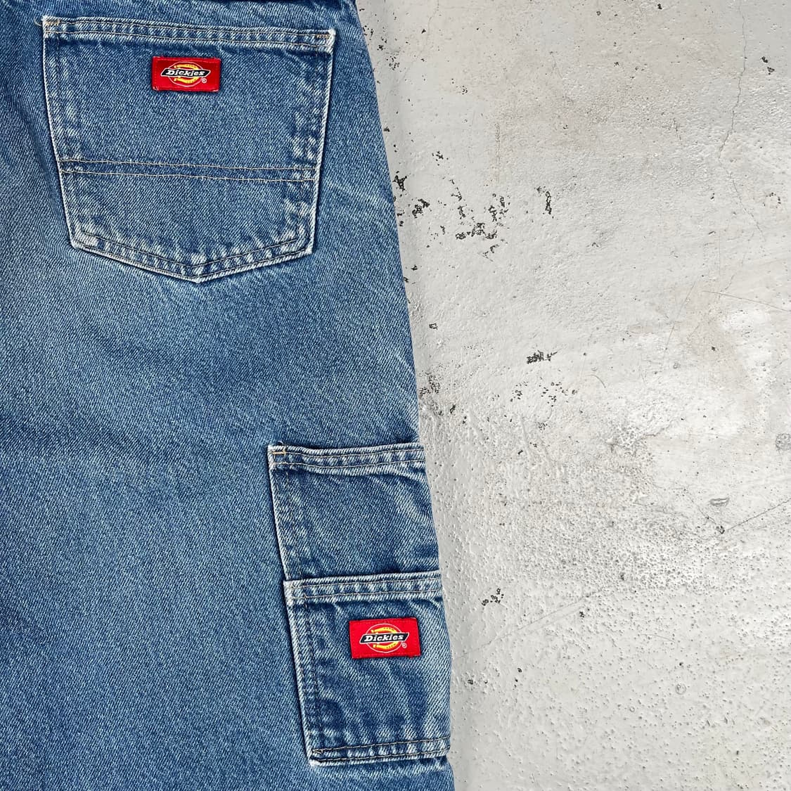 디키즈 더블로고 더블니 데님 워크팬츠 상품이미지8