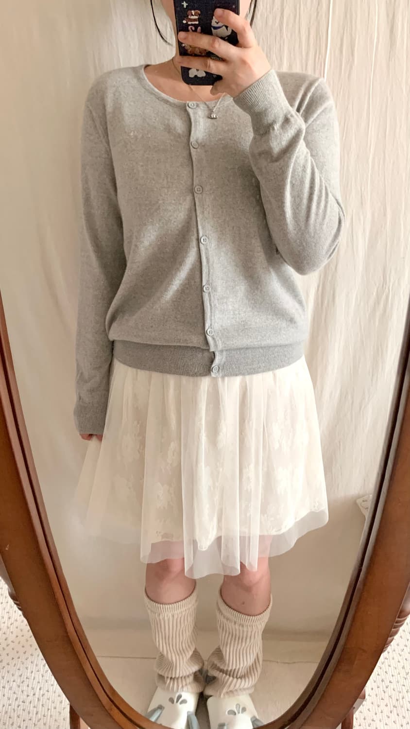 빈티지 그레이 기본 가디건 상품이미지2