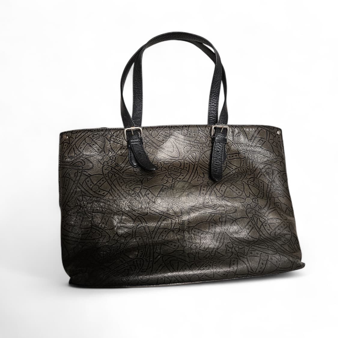 비비안 웨스트우드 로고 패턴 가죽 토트백 상품이미지2