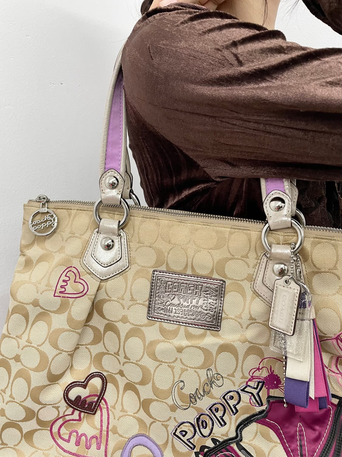 코치 자카드 자수 키링 쇼퍼백 상품이미지4