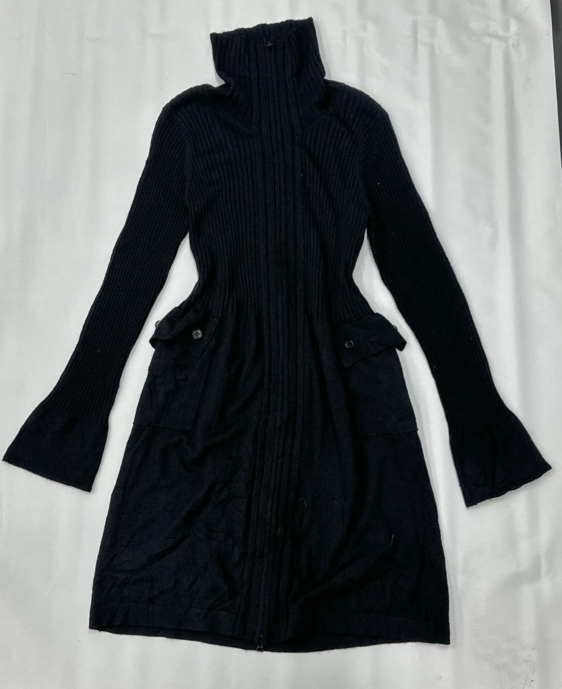 🖤지뢰계 마계 슬림 골지 원피스🖤 블랙 고스로리 공겜여주 커프 상품이미지4