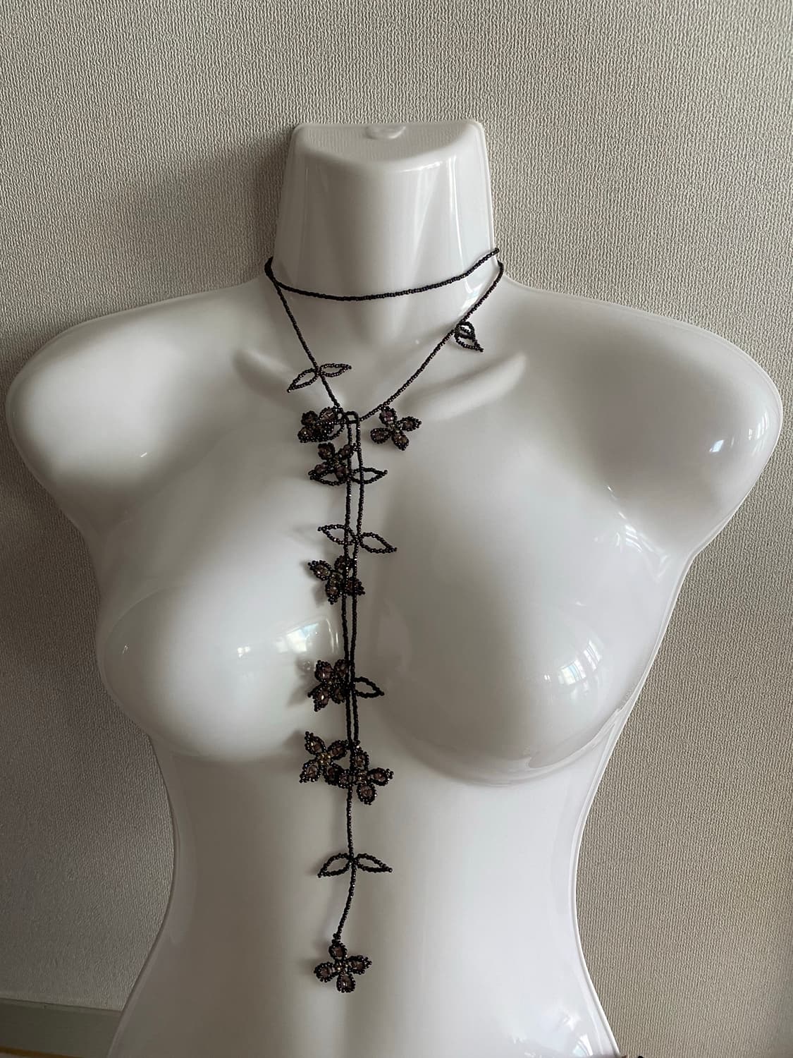 일본 수입 비즈 롱 목걸이 타이형 상품이미지6