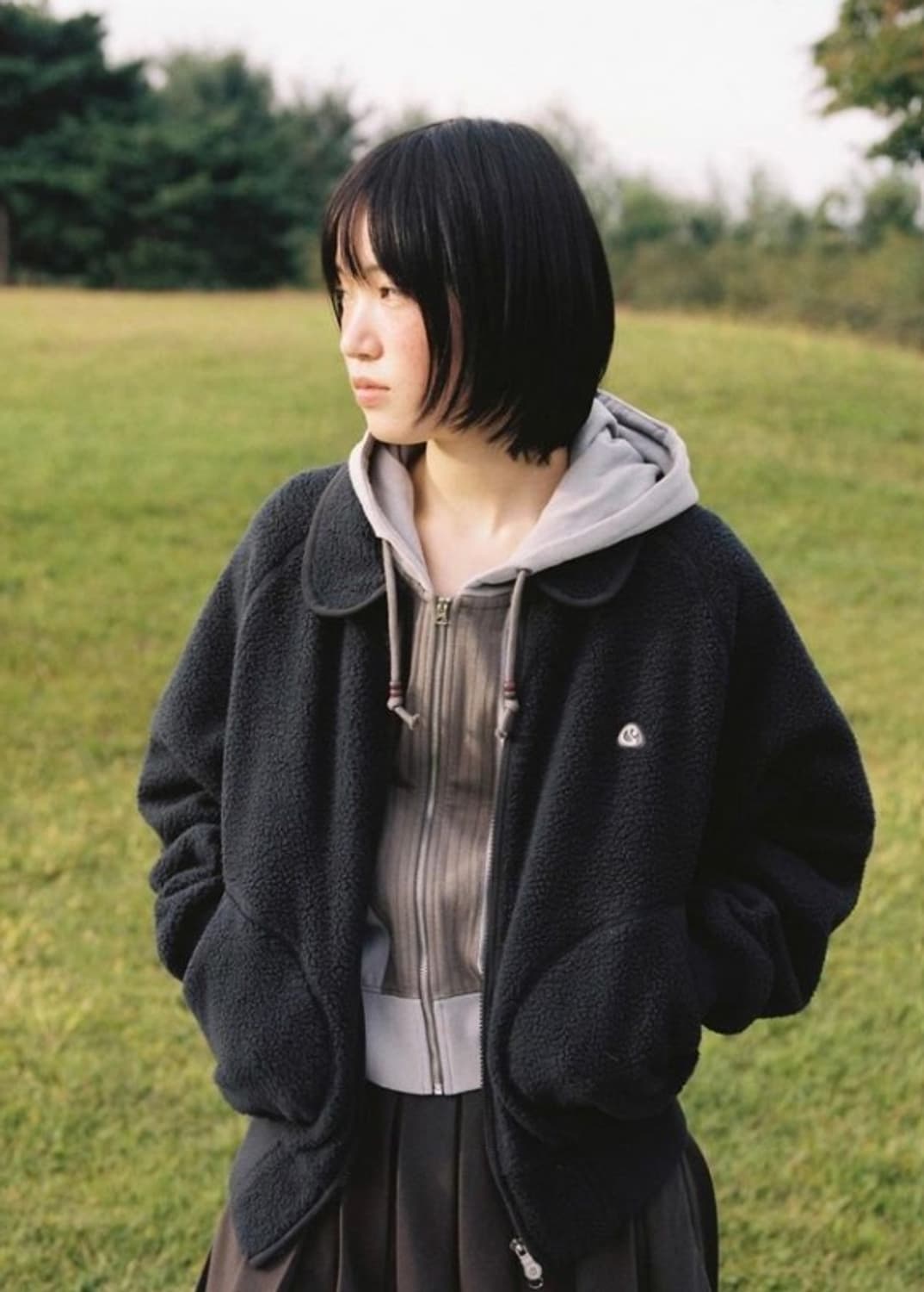 SUU (현 코이세이오) ROUND COLLAR FLEECE JACKET 상품이미지3
