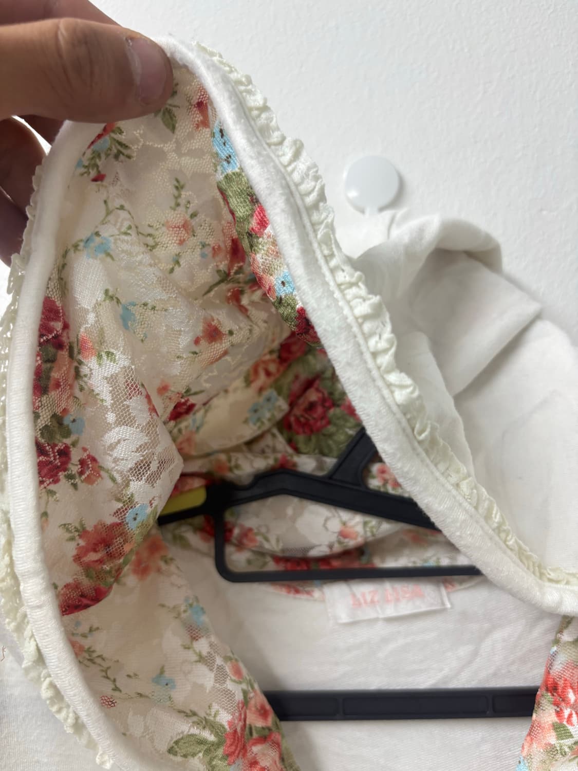 리즈리사 왕리본 화이트 플라워 후드집업 상품이미지5