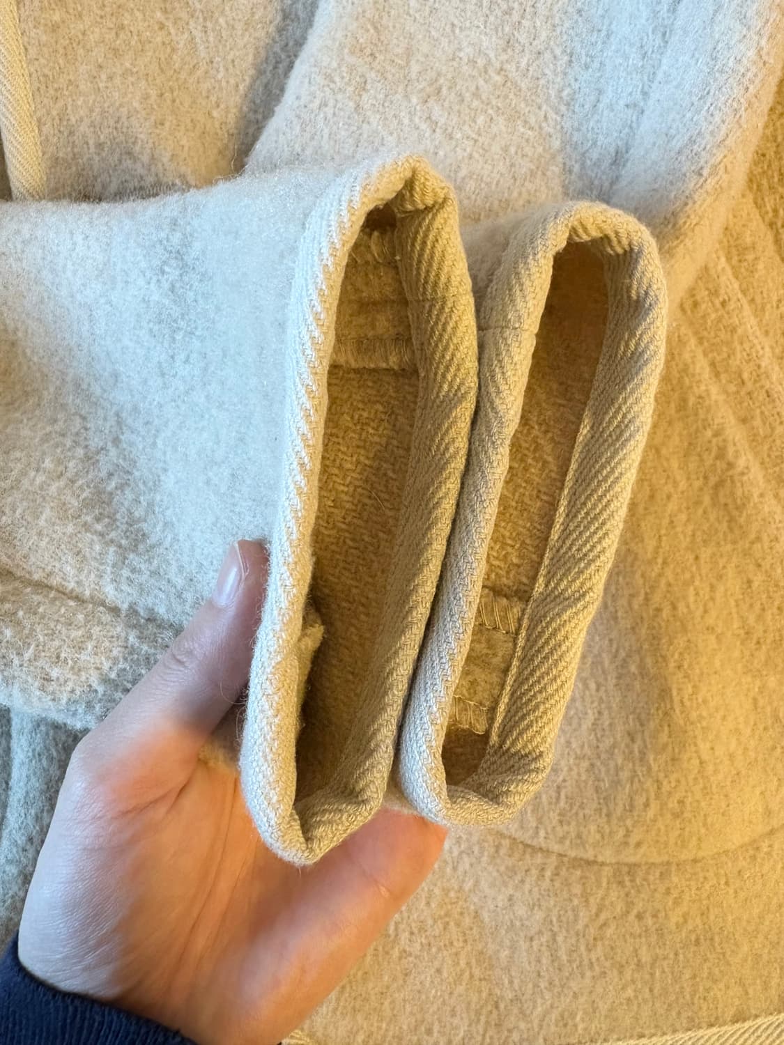 단톤 후드 울코트 베이지 상품이미지5