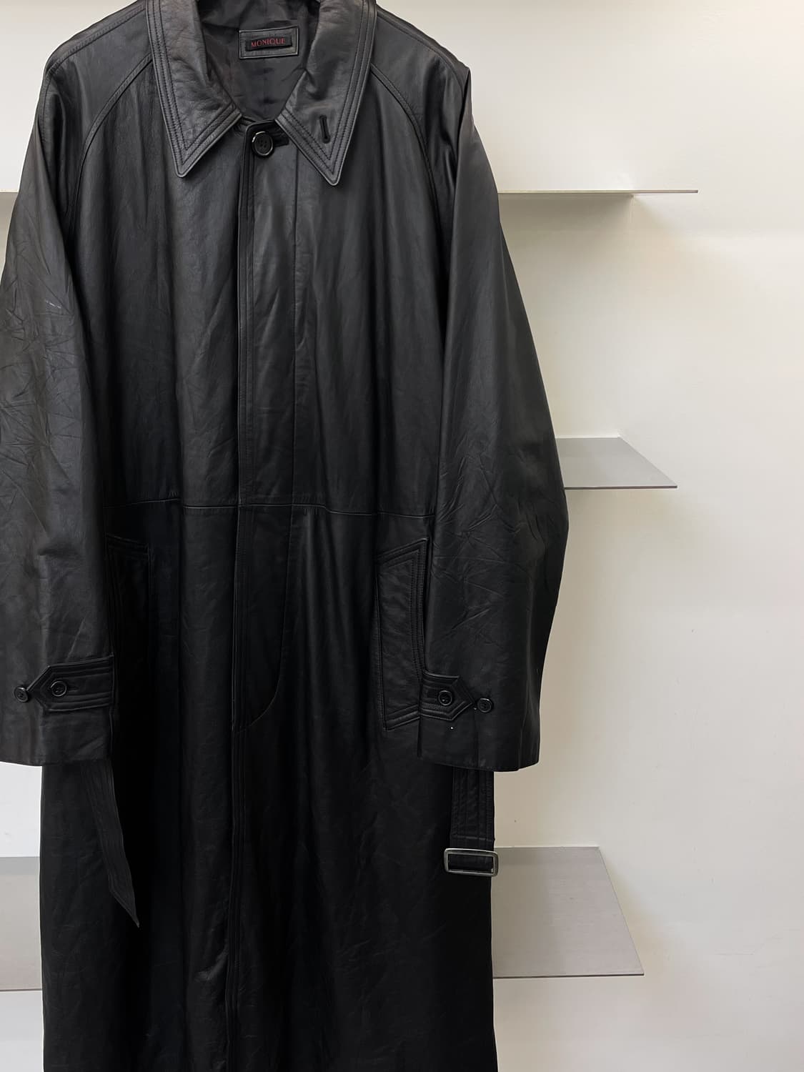 Monique 90s 카우 레더 트렌치 코트 상품이미지3