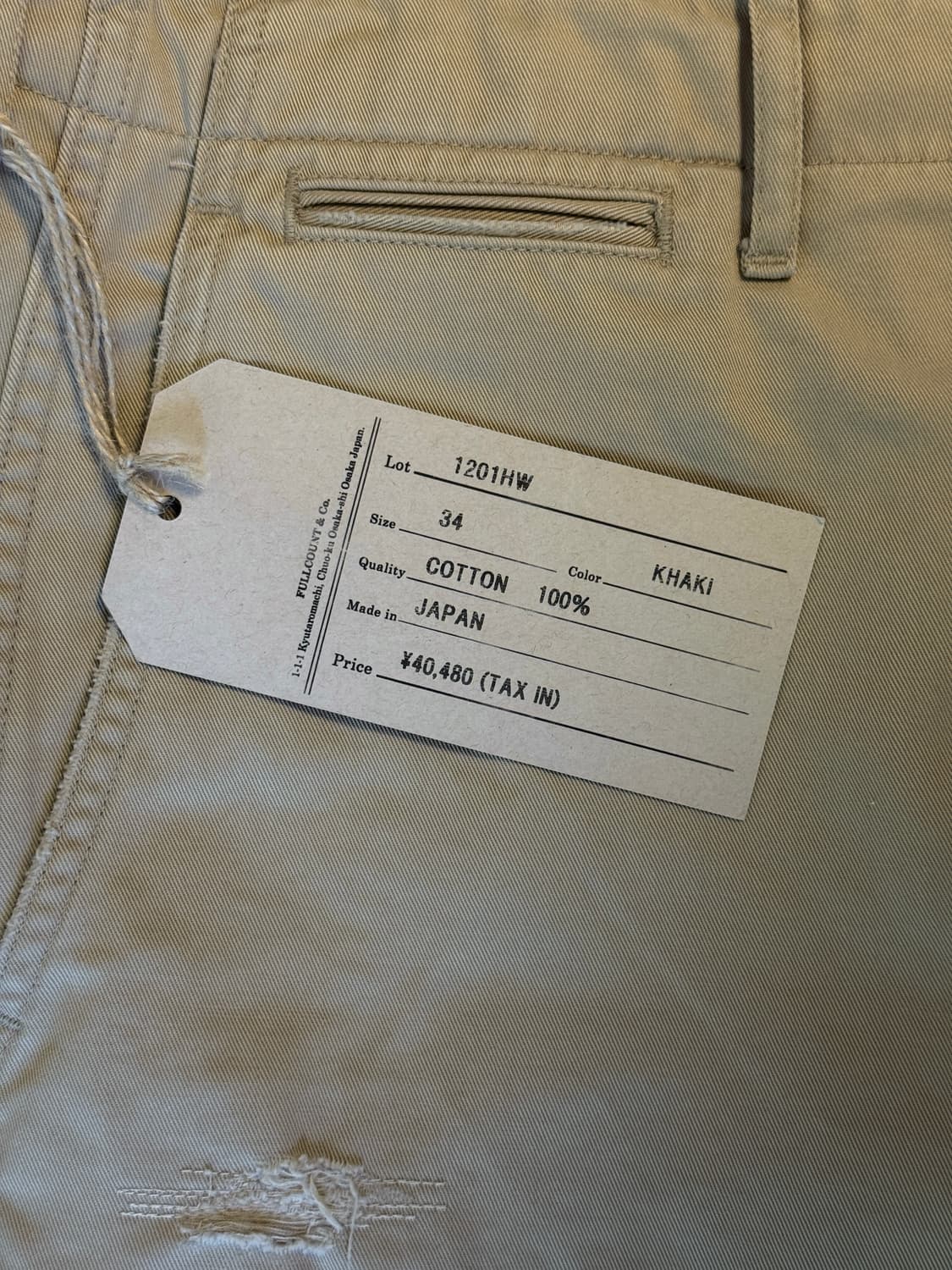 Fullcount 1201 HW U.S.Army Chino 41 상품이미지4