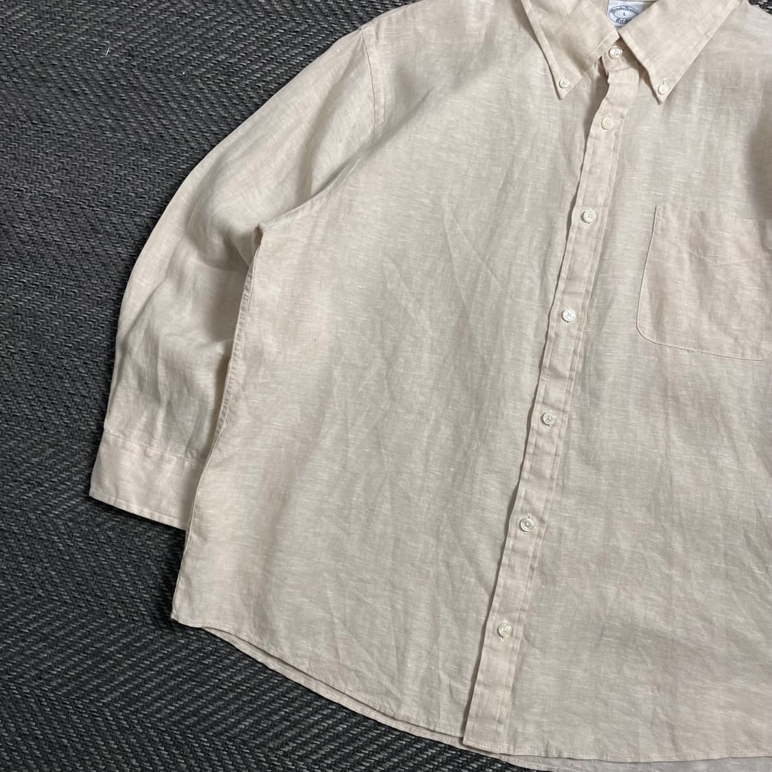 브룩스 브라더스 베이지 미니멀 린넨 셔츠o 4036 상품이미지3