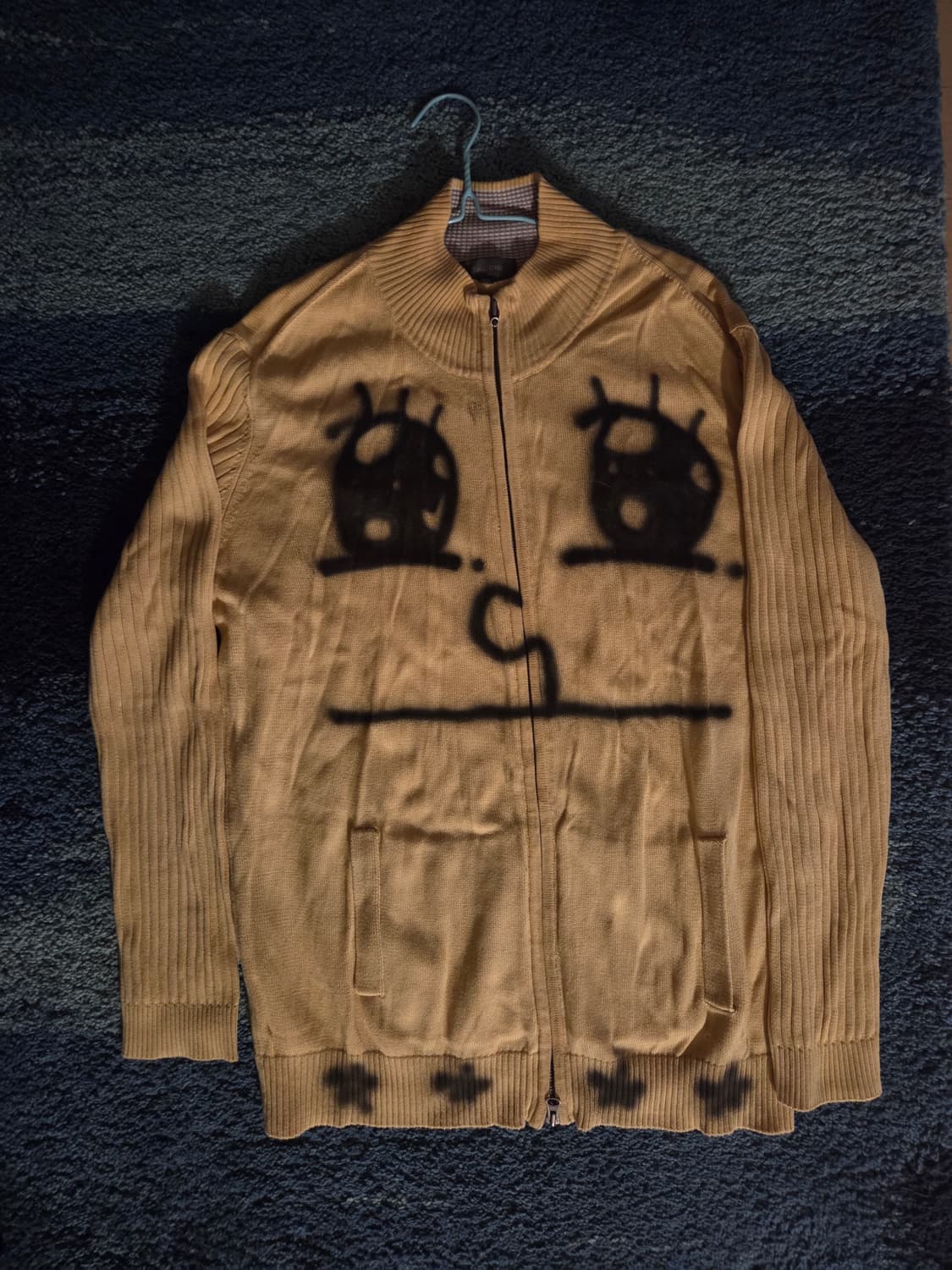 (얼룩)Field/dream 커스텀  반집업 니트자켓 xl 상품이미지1