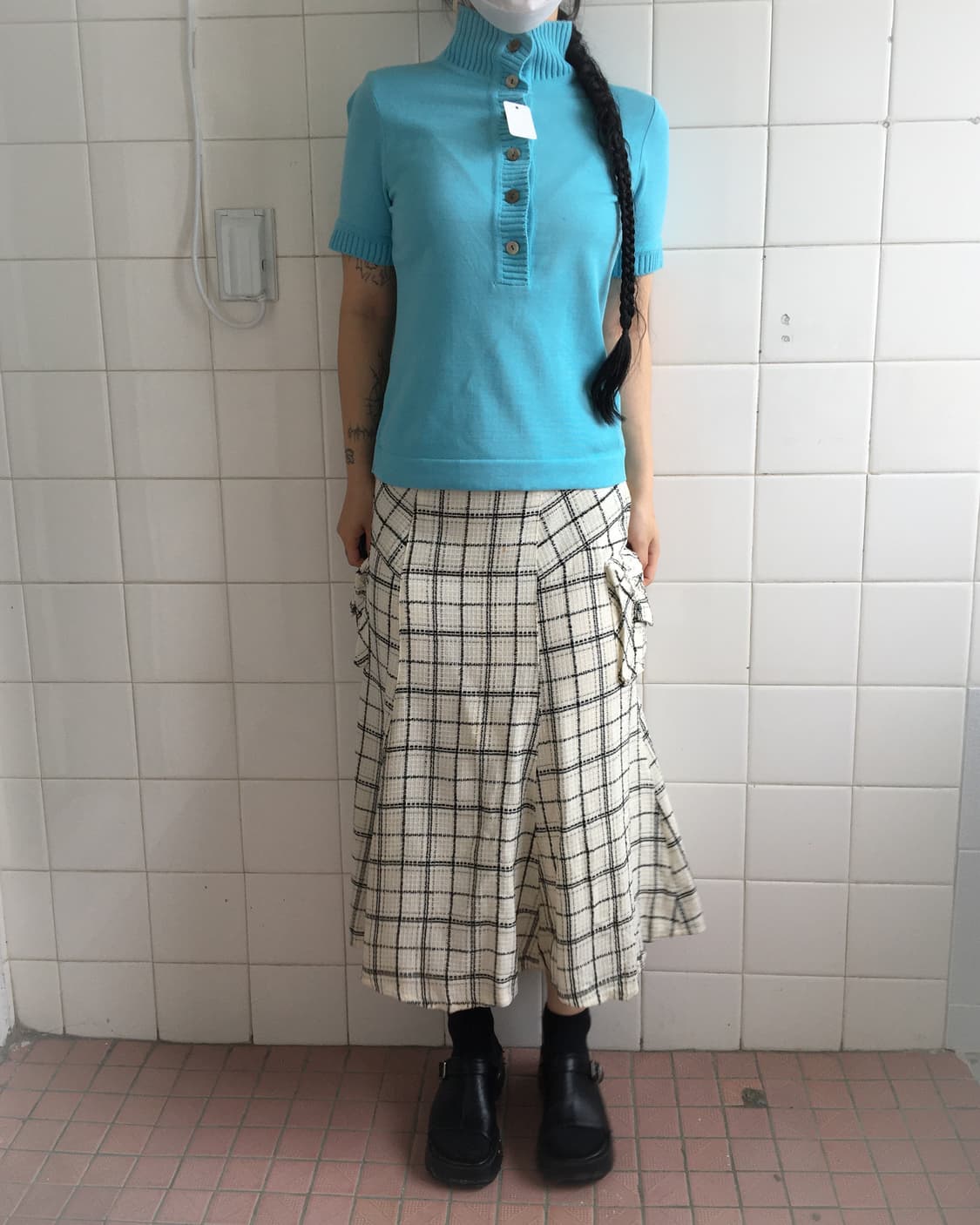 High neck button up knit 상품이미지6