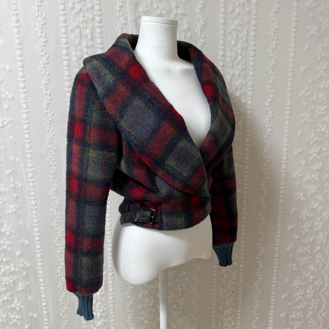 비비안웨스트우드 앵글로매니아 타탄 체크 자켓 라나울 40 상품이미지5