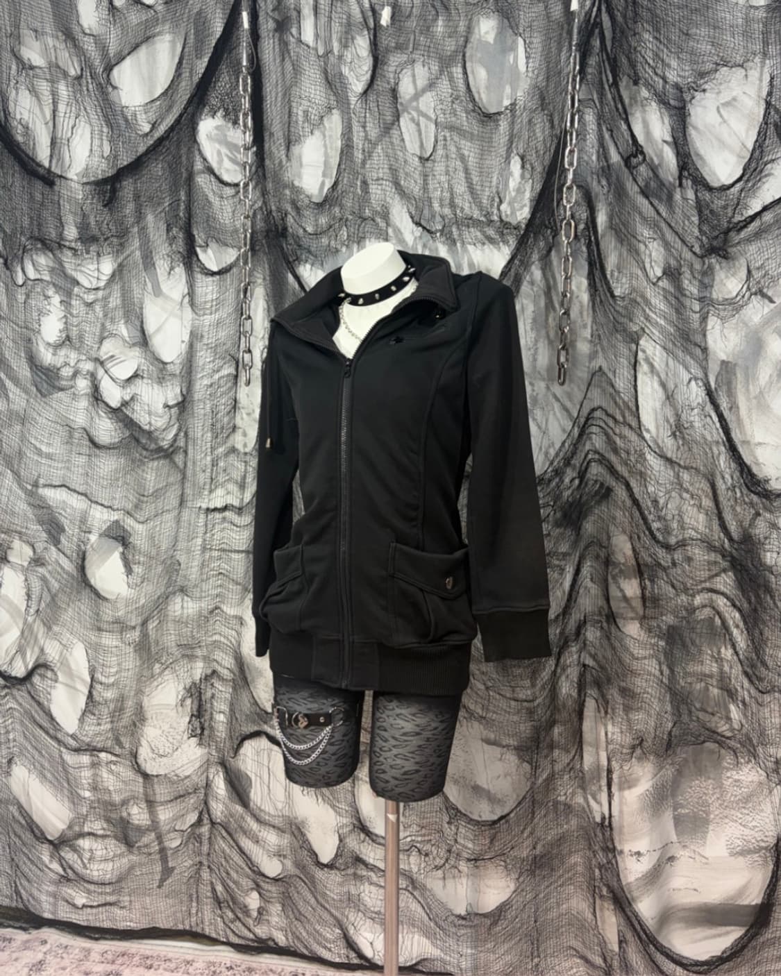 00's Gothic high neck Hoodie Zip up 상품이미지3