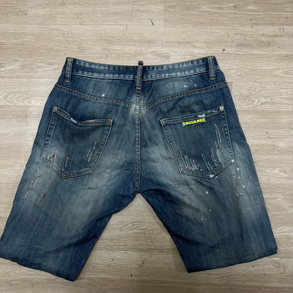 디스퀘어드2 빈티지 데미지드 워싱 페인팅 데님진 청바지 [중청] 46 상품이미지4