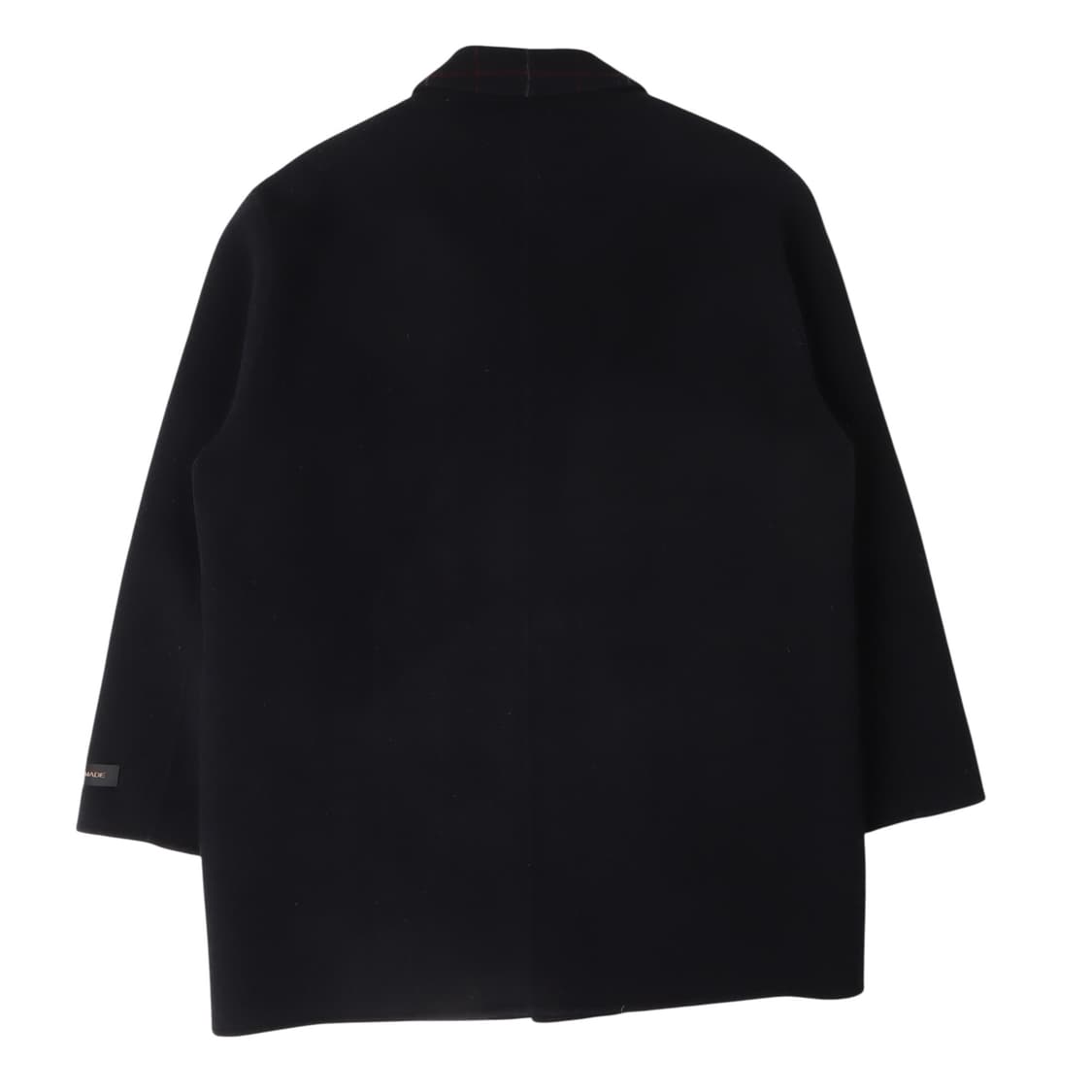 발망 핸드메이드 체크 카라 울 하프 코트 상품이미지5