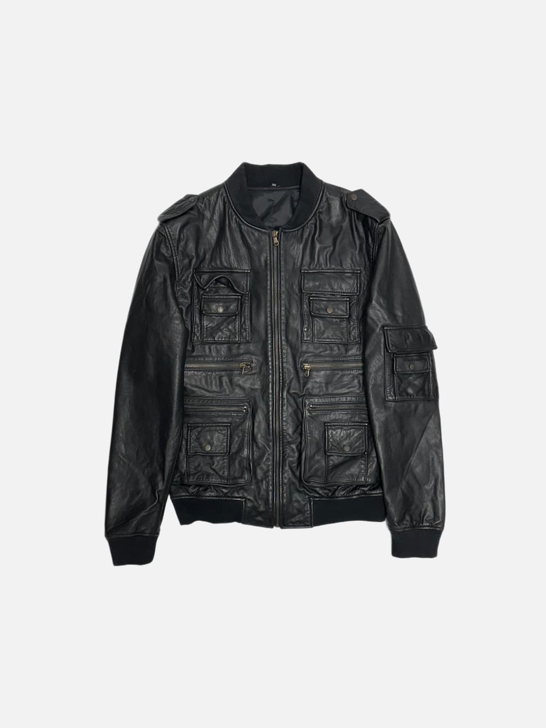 빈티지 양가죽 밀리터리 레더 봄버자켓 상품이미지1