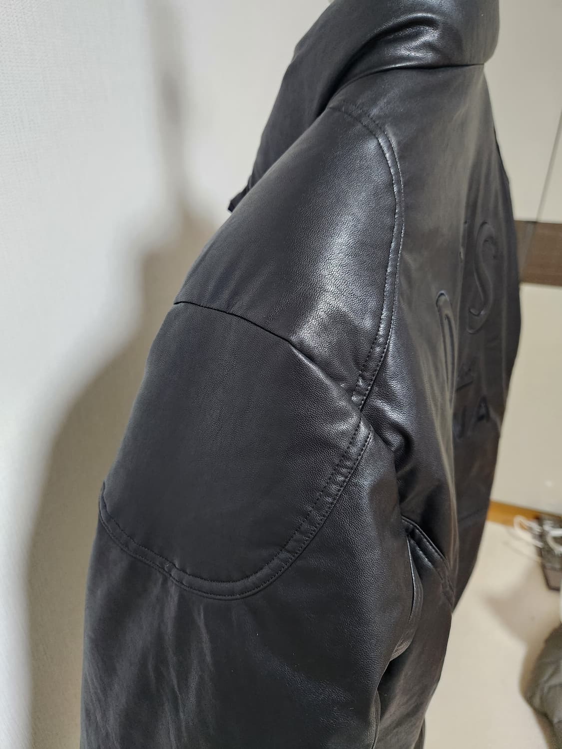 데우스  블랙 가죽패딩 XL 105-110 라이더자켓 상품이미지7