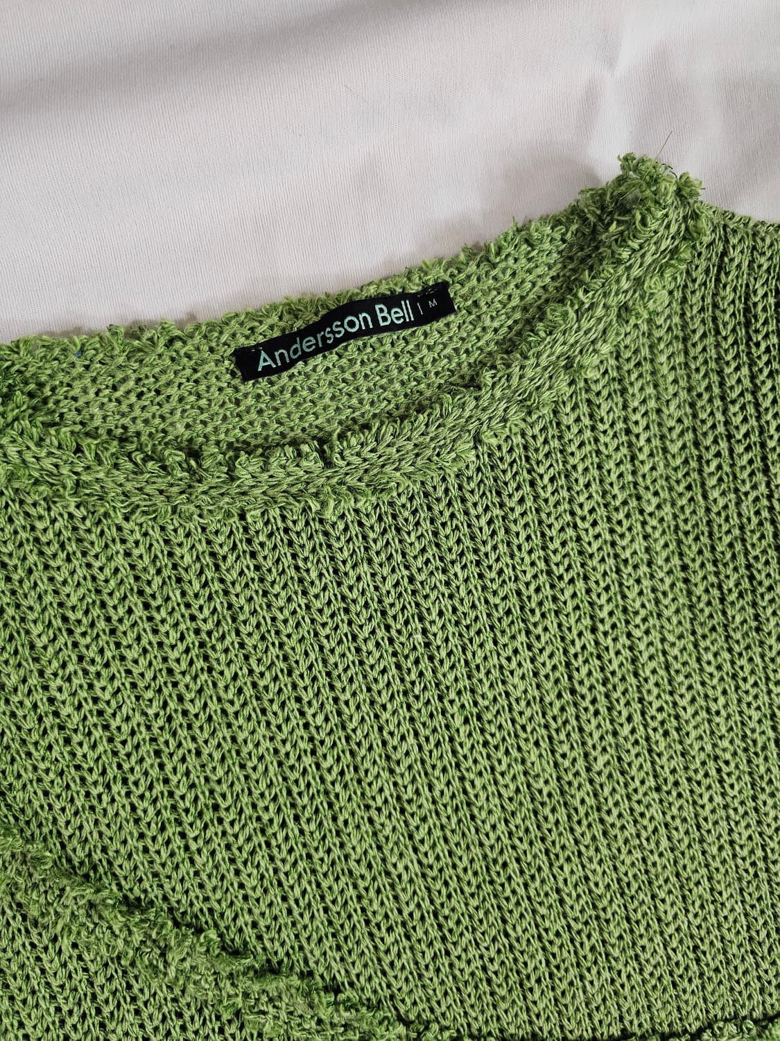 [M] 앤더슨벨 콘트라스트 패널 보트넥 스웨터 니트 상품이미지8