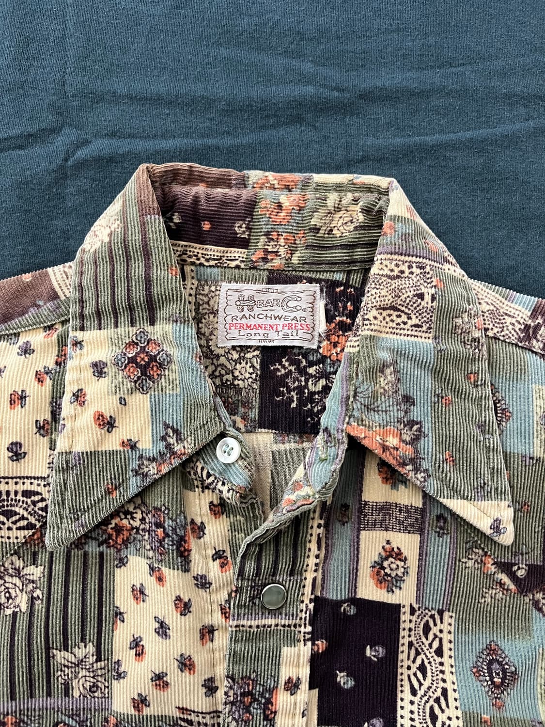 70s H bar C 코듀로이 웨스턴 셔츠 상품이미지5