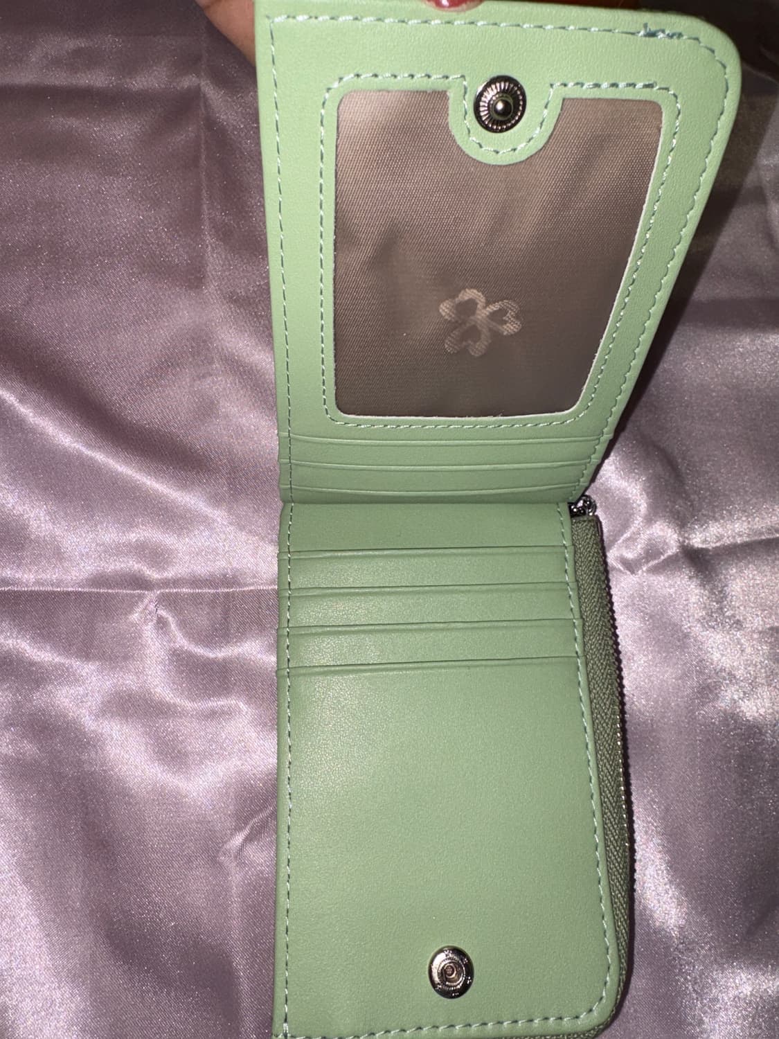 빈티지 플라워 지갑 키링 민트 상품이미지3