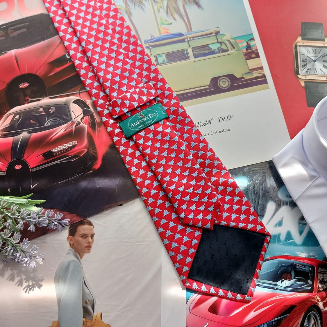 앤드류스타이 실크 레드 패턴 넥타이 10.2cm A+등급 A18292
 상품이미지4