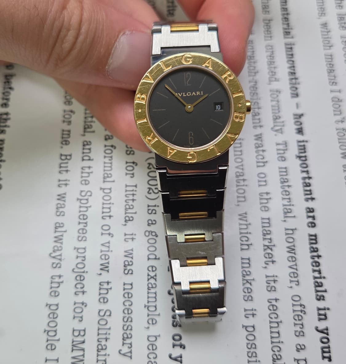 불가리 BB26 18K콤비 블랙다이얼 쿼츠 여성용 브레이슬릿 ver. 상품이미지7