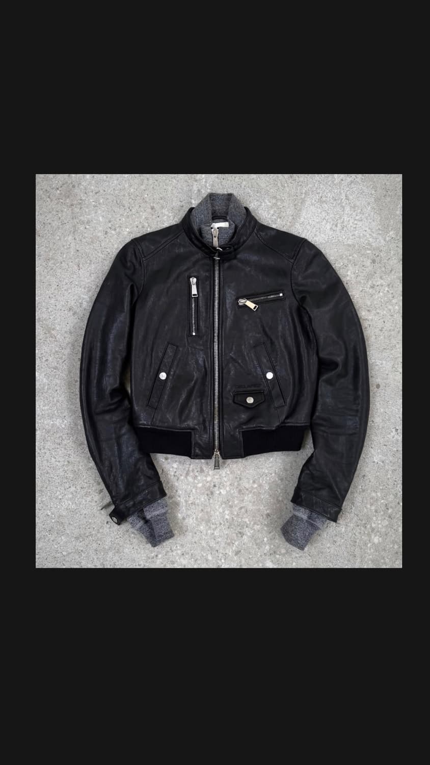 00s 디스퀘어드2 울니트 레더바이커 자켓 상품이미지4