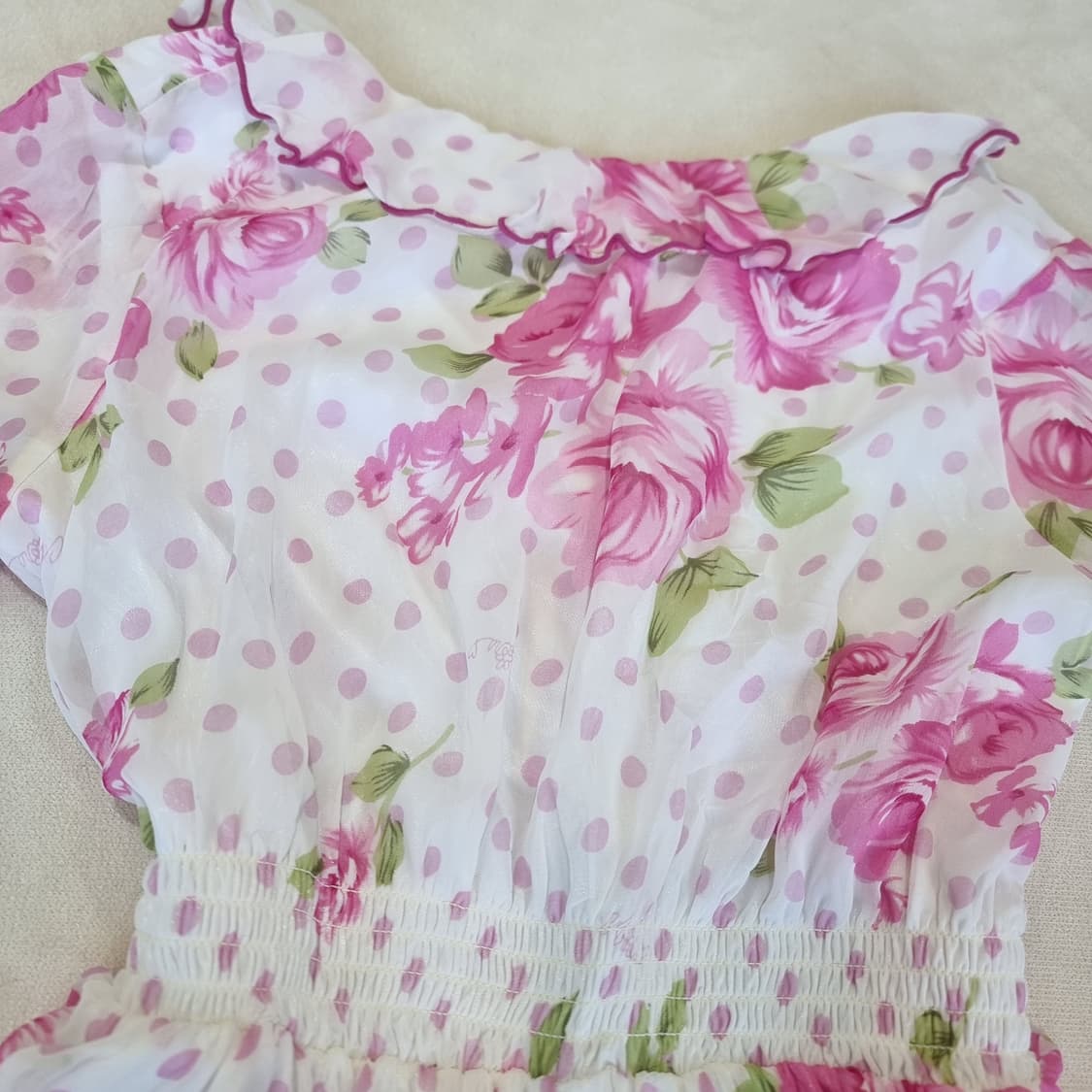 MARS(마즈) Sugar Gloss(슈가글로스) 핑크 로즈 쉬폰 원피 상품이미지7