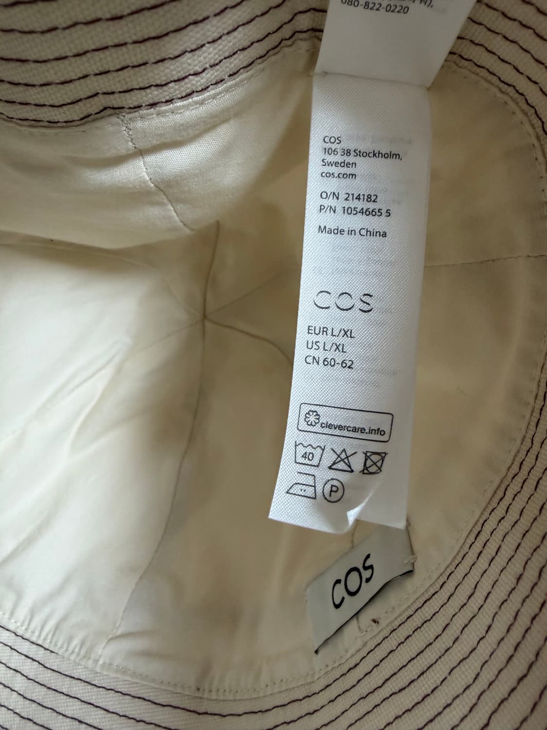 COS 아이보리 버킷햇 L size 상품이미지2