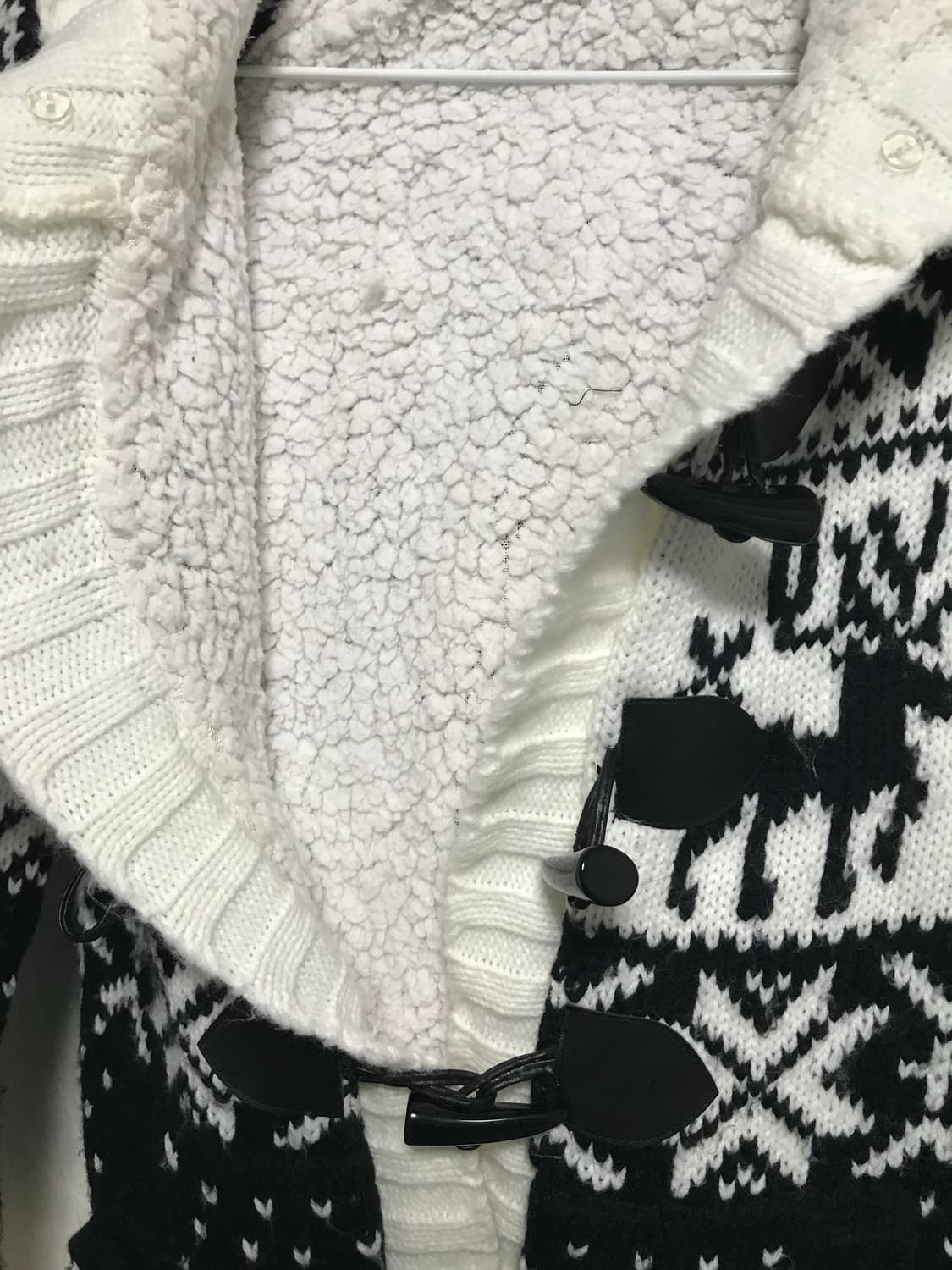 빈티지 니혼진 너드 노르딕 양털 후드 가디건 상품이미지3