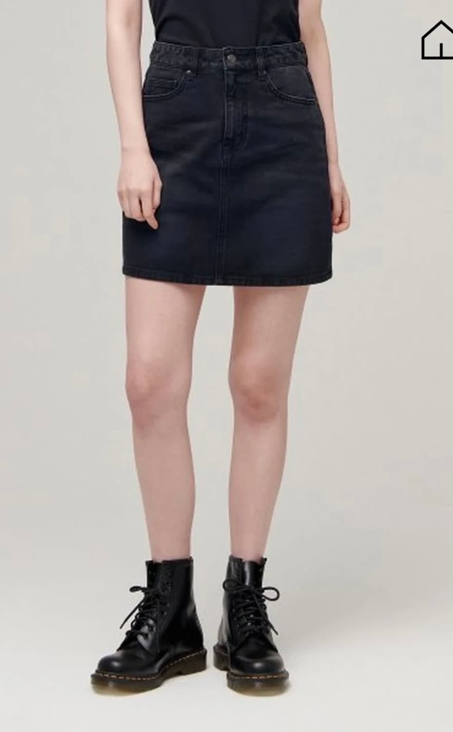 [XS]무신사스탠다드 데님 미니 스커트/워시드블랙 상품이미지2