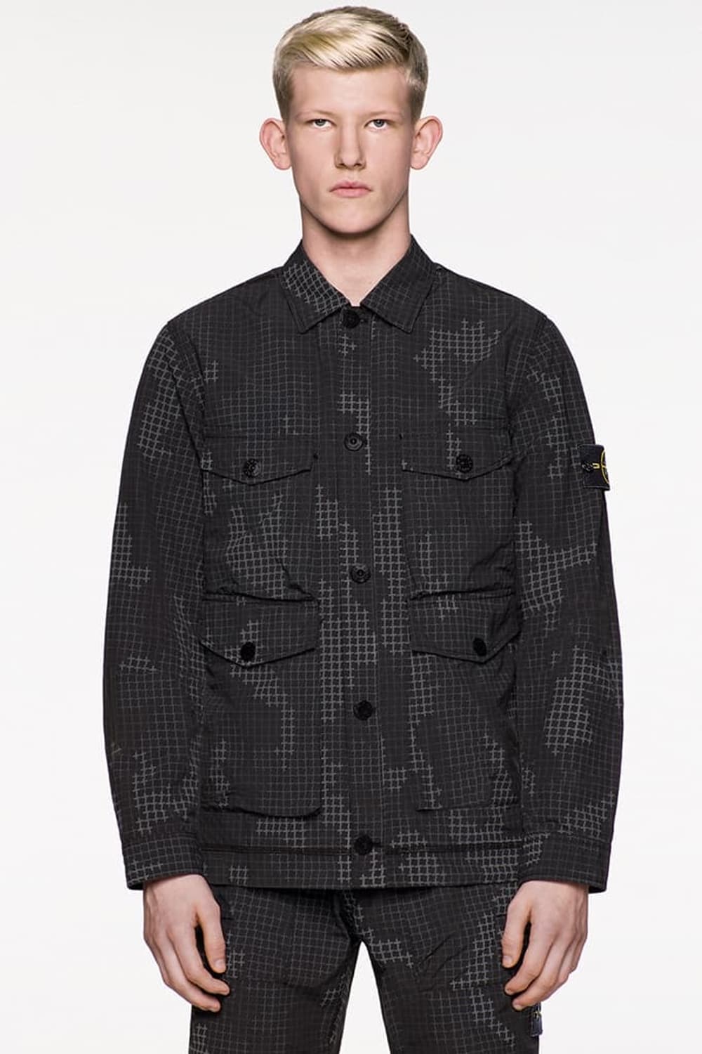 스톤아일랜드 체크 그리드 카모 자켓 17fw M(100) 블랙 상품이미지5