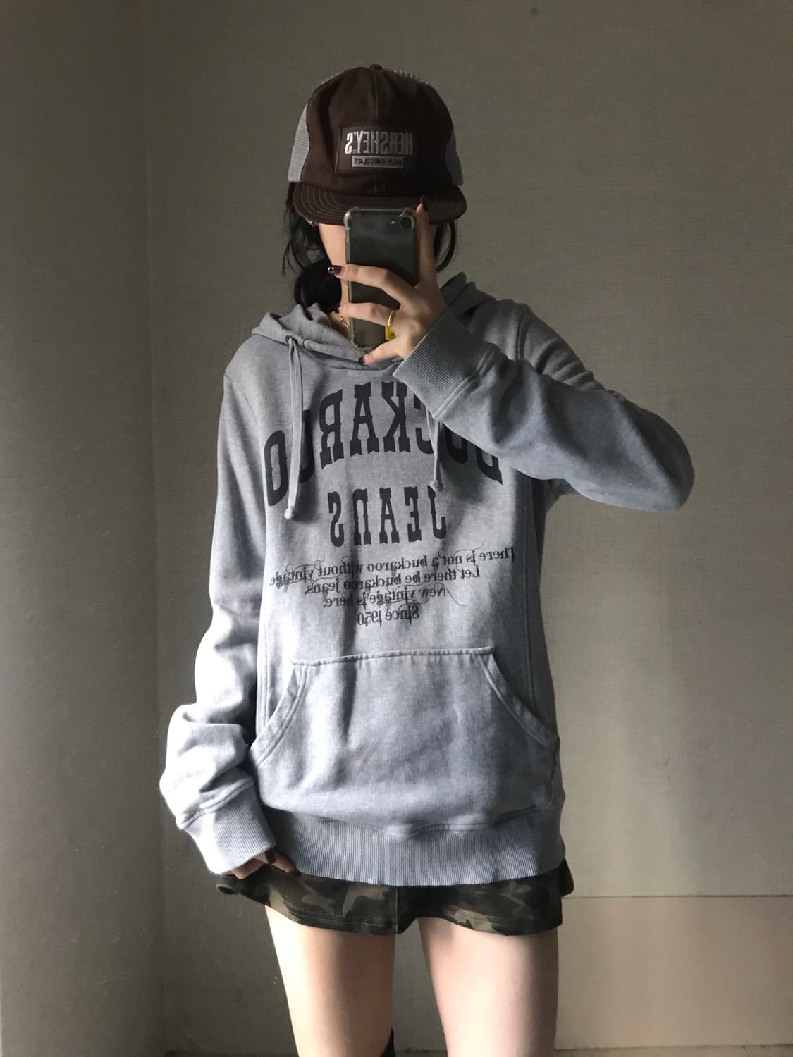 버카루 그레이 빈티지 후드티 상품이미지5