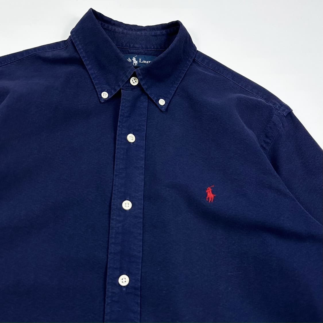 폴로 랄프로렌 포니 커스텀 핏 네이비 셔츠 (M) 상품이미지3