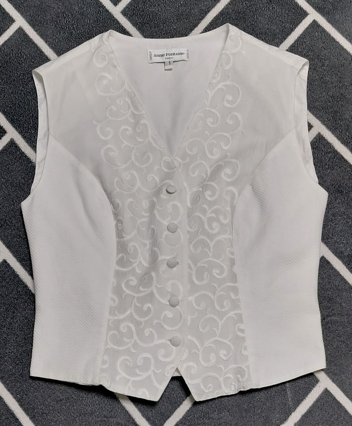 Anne Fontaine 화이트 자수 코튼 베스트 (사이즈 1) 상품이미지1