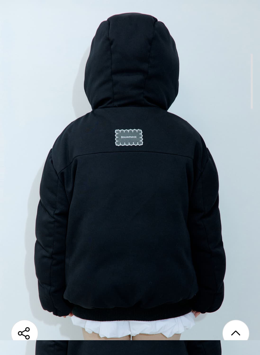 러프넥 후드 푸퍼 다운 자켓 M 블랙패딩  상품이미지3