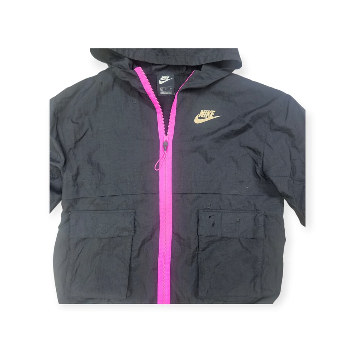 나이키 블랙 윈드브레이커 핑크 지퍼 후드 자켓 바람막이 상품이미지3
