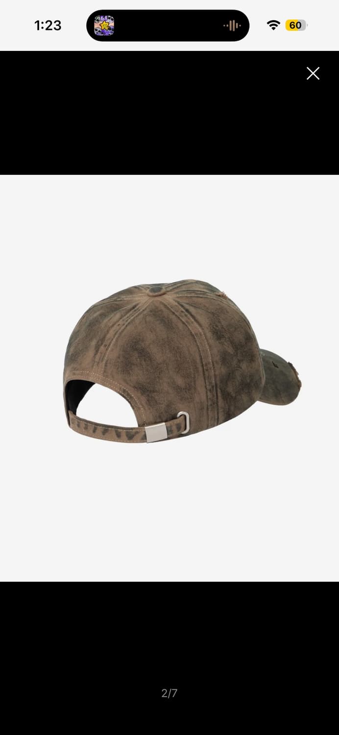 아캄 데미지 볼캡 카키 상품이미지2