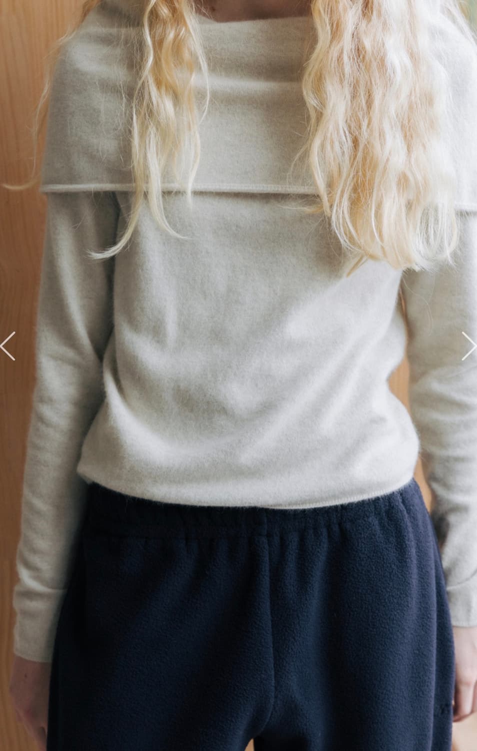 [새상품] Monoha 모노하 케이프 레이어드 니트 아이보리 상품이미지3