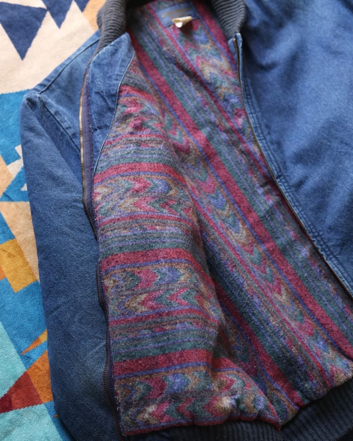 오시코시 70~80s 아즈텍 라이닝 데님 봄버자켓 상품이미지6