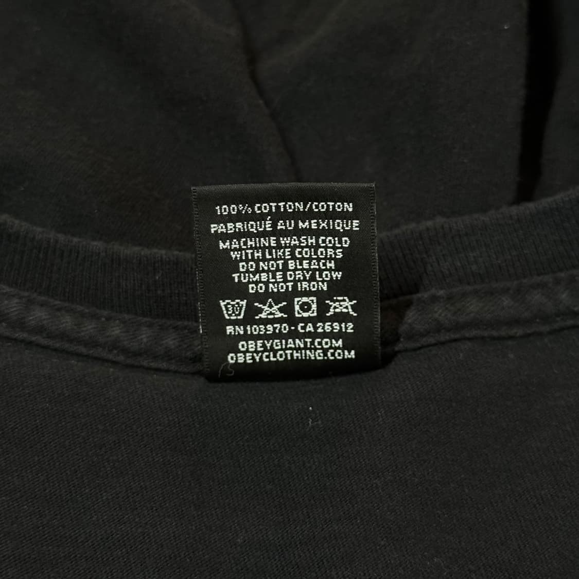 [110] 오베이 OBEY 블랙 반팔 라운드 티셔츠 상품이미지6