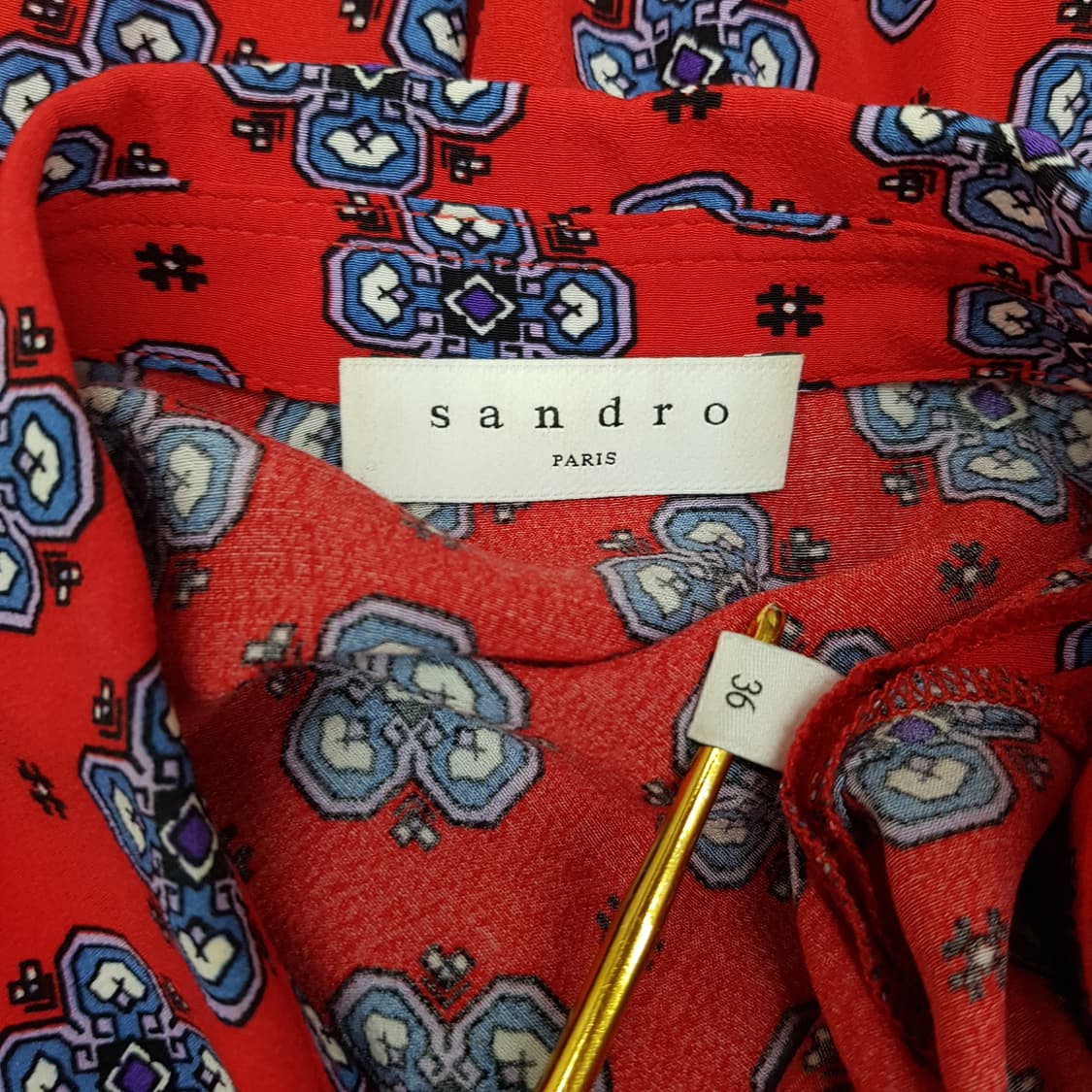 산드로(Sandro) 셔츠형 패턴 롱 원피스 36사이즈 상품이미지6