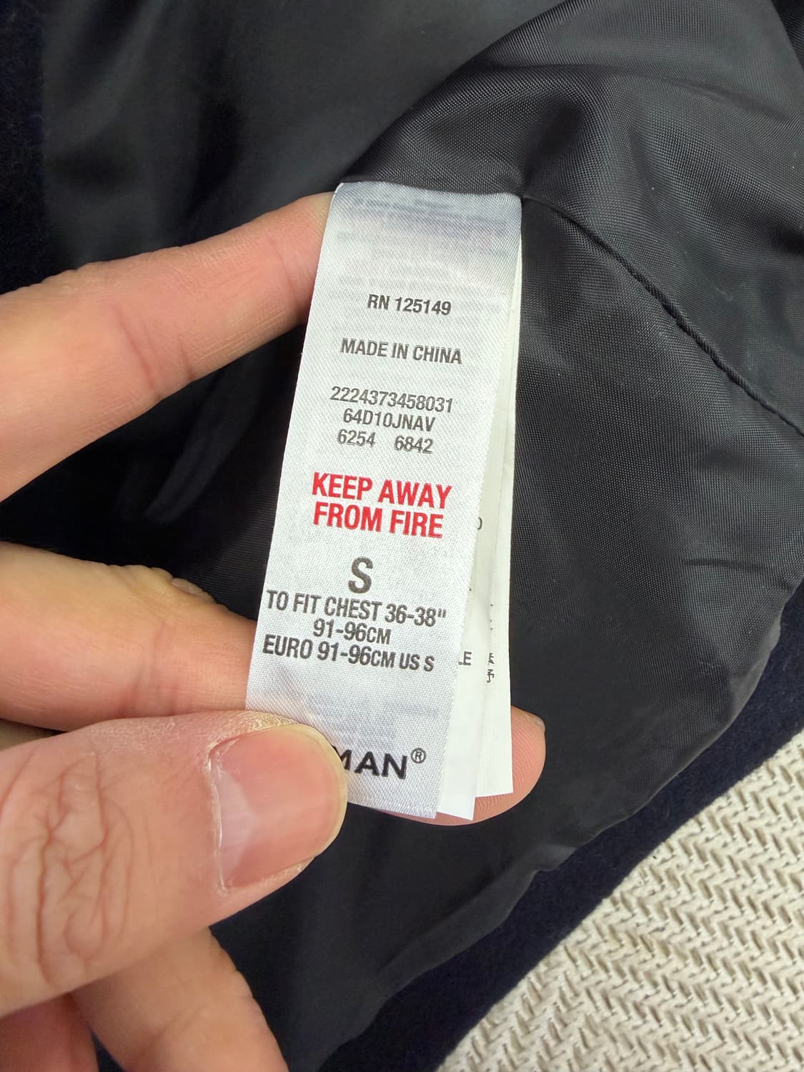 정품) 탑맨 후드 코트 블랙 S  상품이미지7