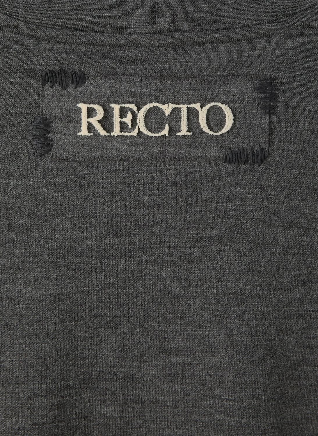 렉토 25FW 백로고 울 반팔 티셔츠 멜란지 그레이 상품이미지8