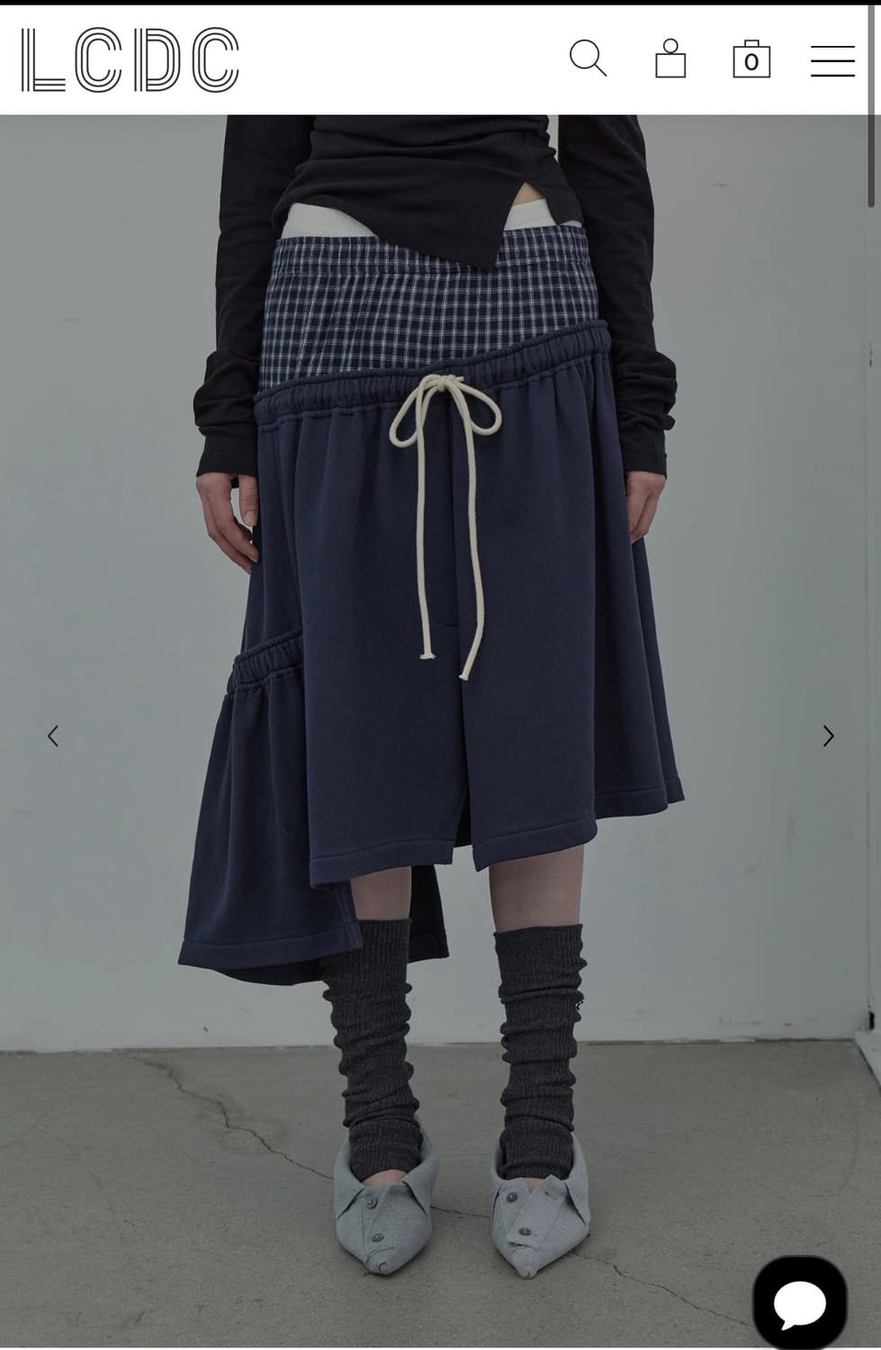 LCDC CHECKMIX JERSEY SKIRT (NAVY) 상품이미지1