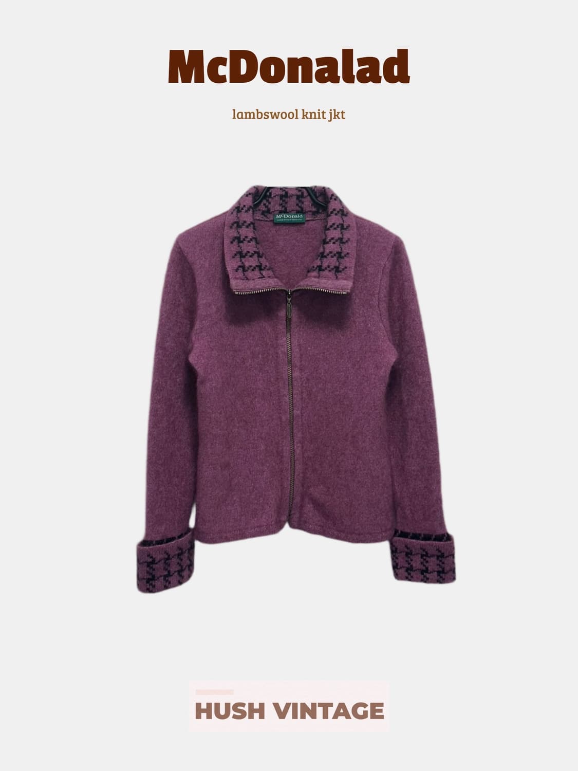 McDonalad 램스울 니트 집업 자켓 상품이미지1