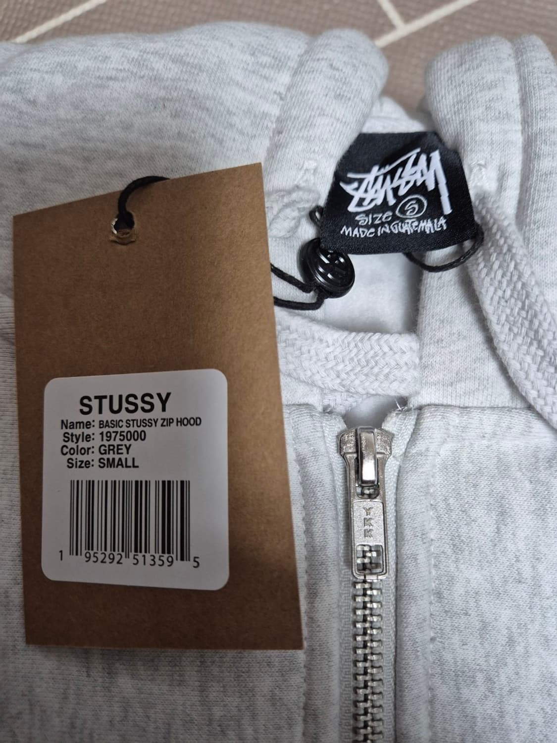 (정품)(새상품)스투시 블랙 그레이 후드집업 상품이미지3