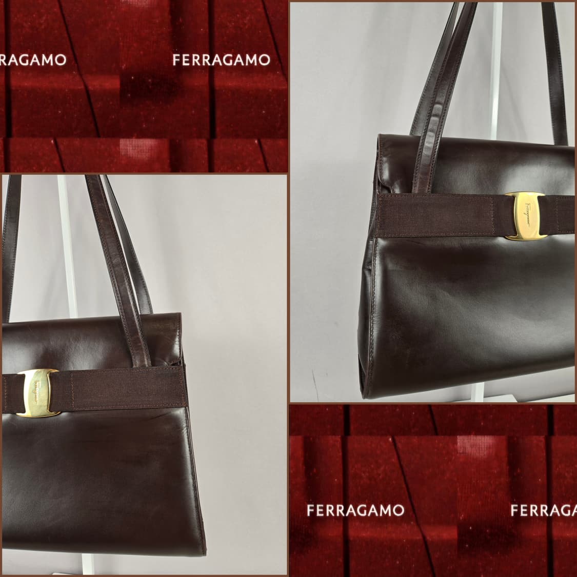 살바토레 페라가모 바라 플랩 숄더백 가방 정품 브라운 페레가모 상품이미지2